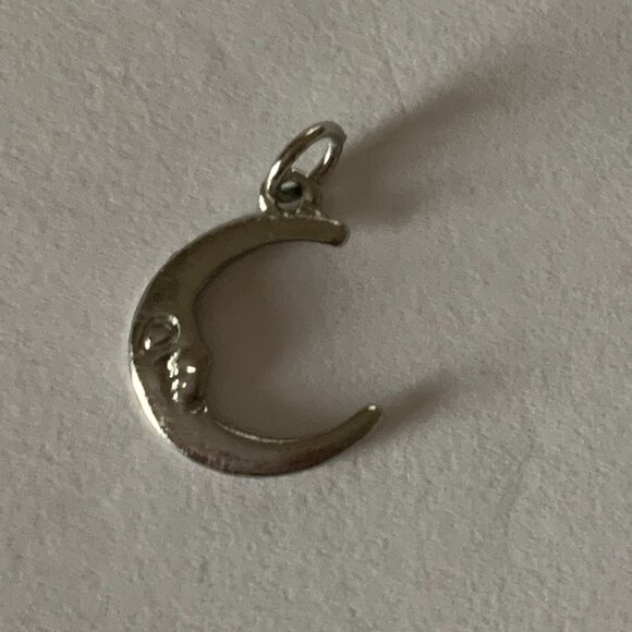 Silver Crescent Moon Charm - Picture 3 of 3